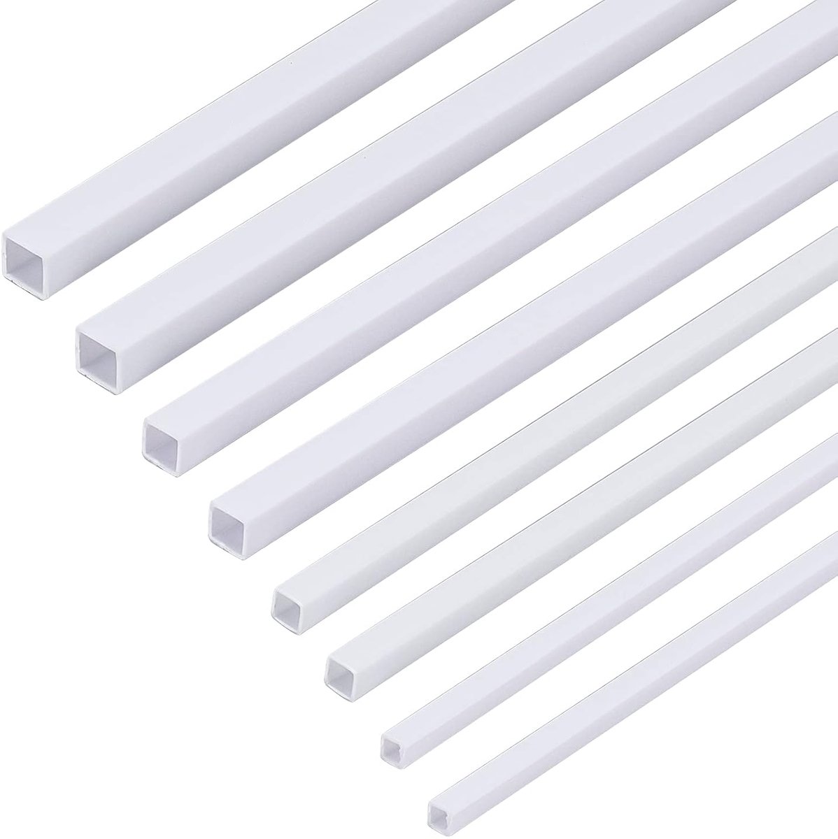 Plastic Vierkante Bar Staven Wit ABS Plastic Vierkante Buis Holle Vierkante Buis Styreenstaaf voor DIY Zandtafel Architectonisch Model Maken - 4Maten