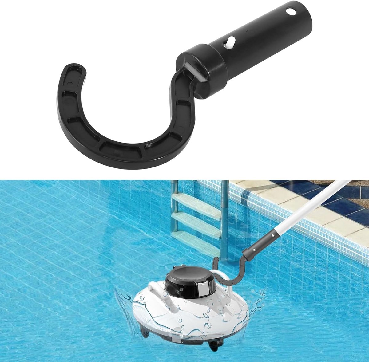Accessoirehaak voor zwembadrobot, hoogwaardig ABS-kunststof, stangmontage, zwembadreiniging