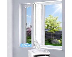 500 cm raamafdichting voor mobiele airconditioners, airconditioning, wasdrogers, luchtafvoerdrogers, heteluchtstop voor bevestiging op ramen, dakramen, openslaande ramen, boren van gaten niet nodig