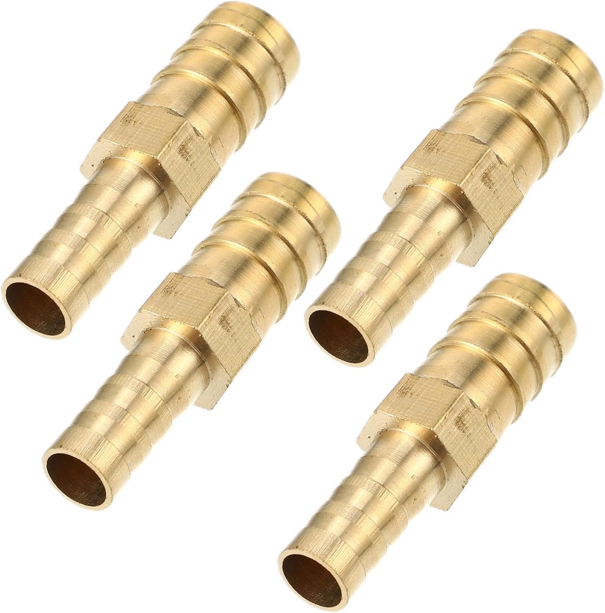 4 stuks 12 mm - 8 mm rechte vorm Barb messing slangverbinders