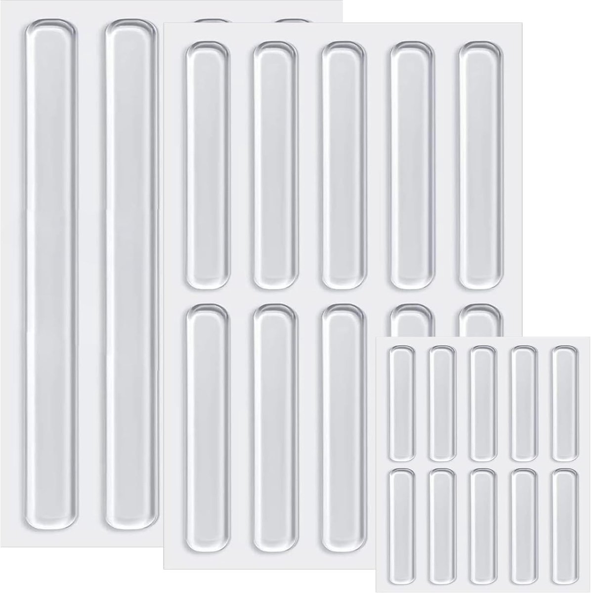 22 stuks meubelbumpers, siliconen doorzichtige kastdeurbumpers zelfklevende kastbumpers 6,3 cm/15 cm/3,5 cm meubelbumperstrips transparante bumpers voor meubels en deuren beschermer