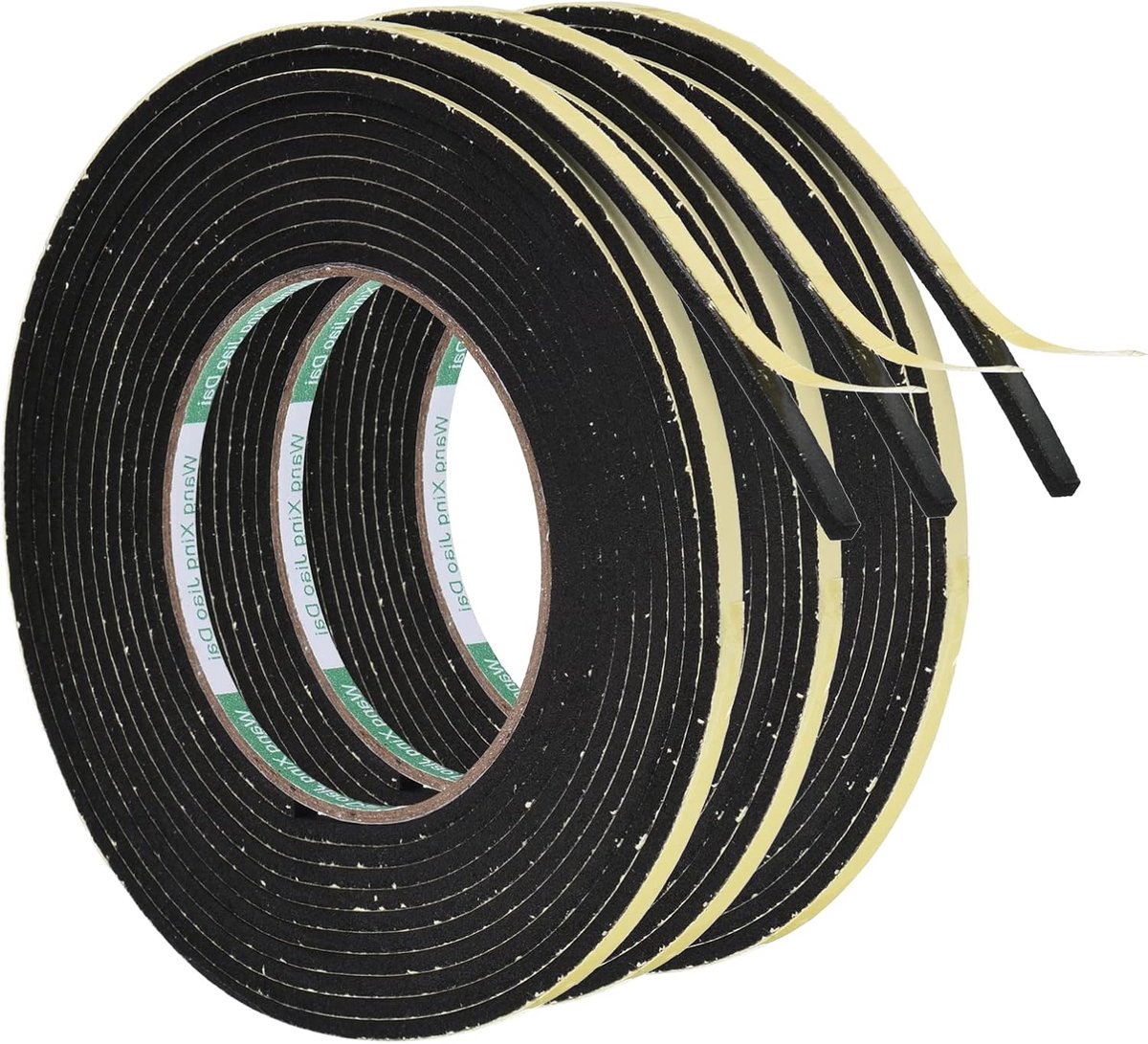 13.12ft/4m Weer Strippen Seal, 3 Roll 5mm Brede 3mm Dikke EVA Foam Tape Zelfklevende Strip voor Deur Raam Isolatie