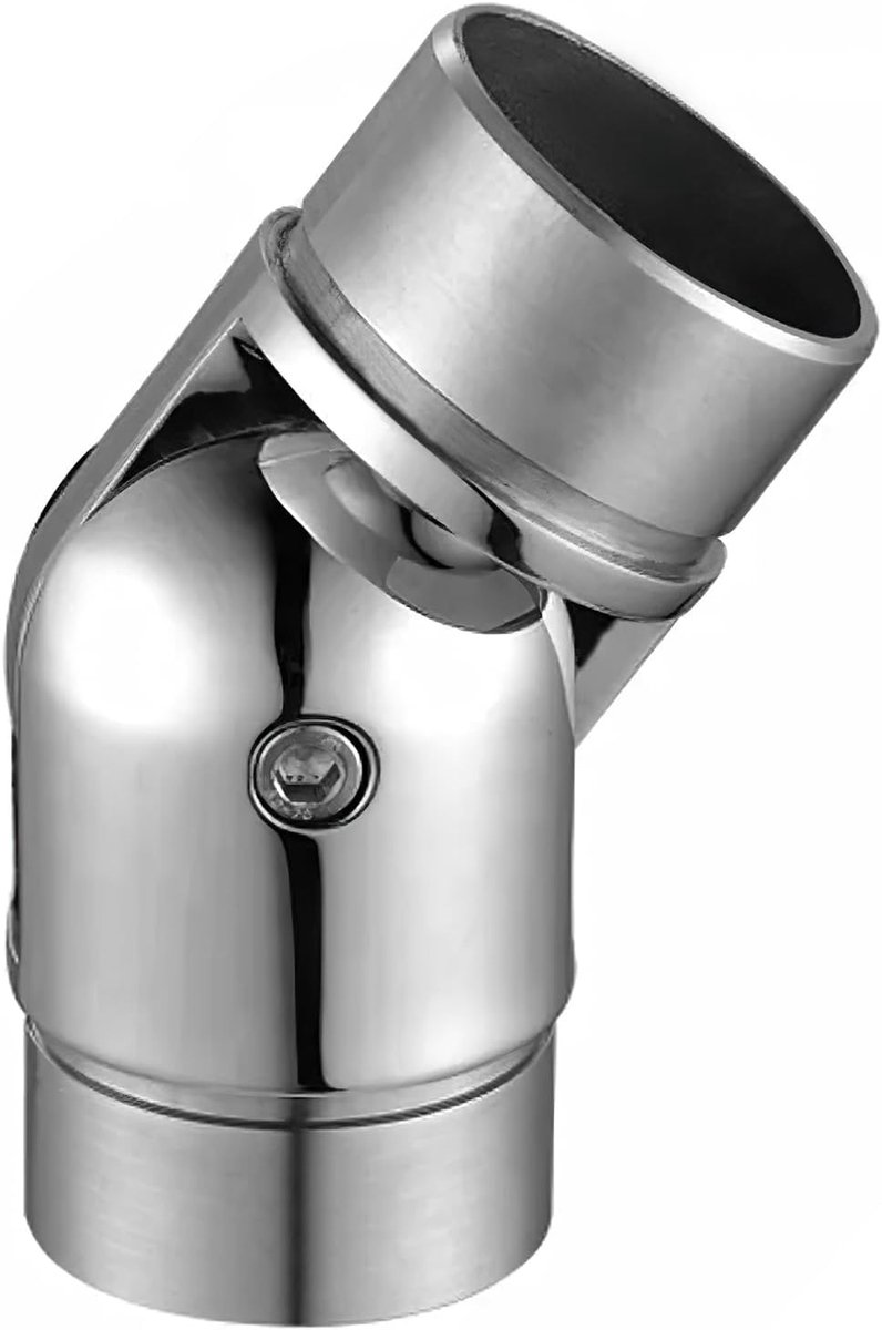Stalen Leuning Verbindingsstuk, 42,4 mm Verstelbare Hoek Roestvrij Stalen Leuning Accessoires, Leuning Configurator Connector voor Trappen, Balkon, Buitenruimte