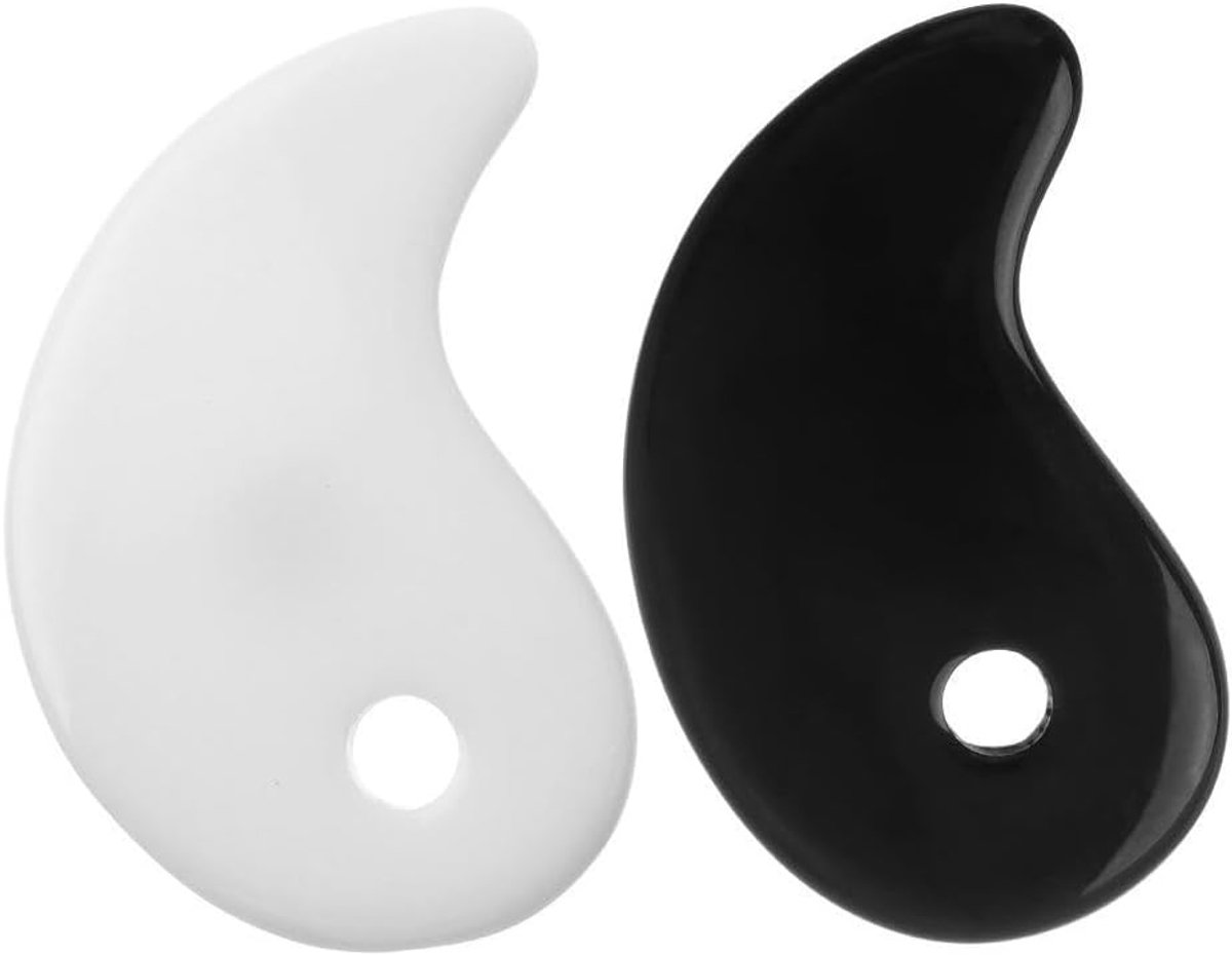Sha met handvat Gua Sha steen volledig lichaam guasha cellulitis lymfoedeem verwijderen van vermoeidheid voor benen, rug, gezicht, hals en spieren (de acht diagrammen van yin en yang)
