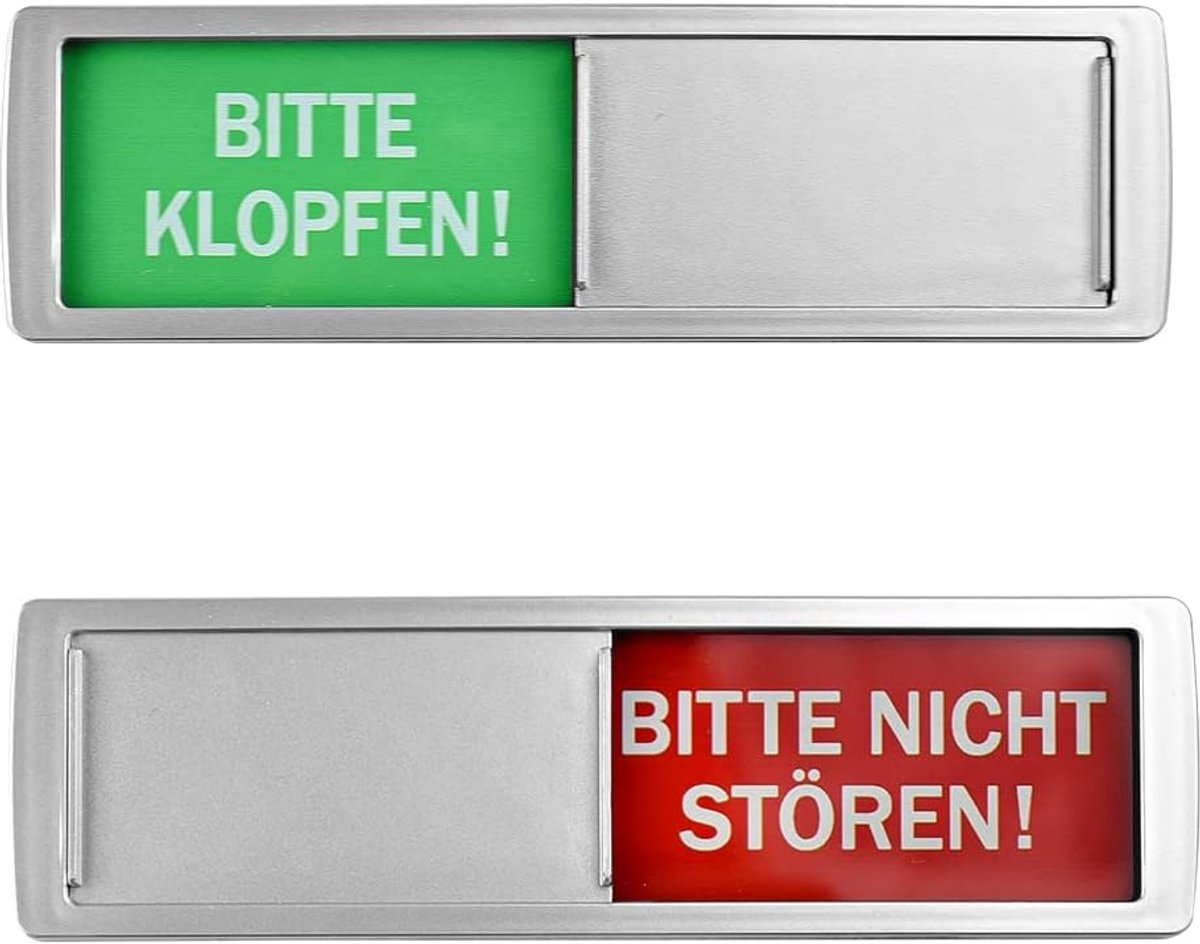 Klopfen-Bitte nicht storen Schild deurbordjes, schuifbord, acryl-kunststof, privacy, deurbordje, kleefbord met schuif, vasthoudmagneten, 3M kleefoppervlak