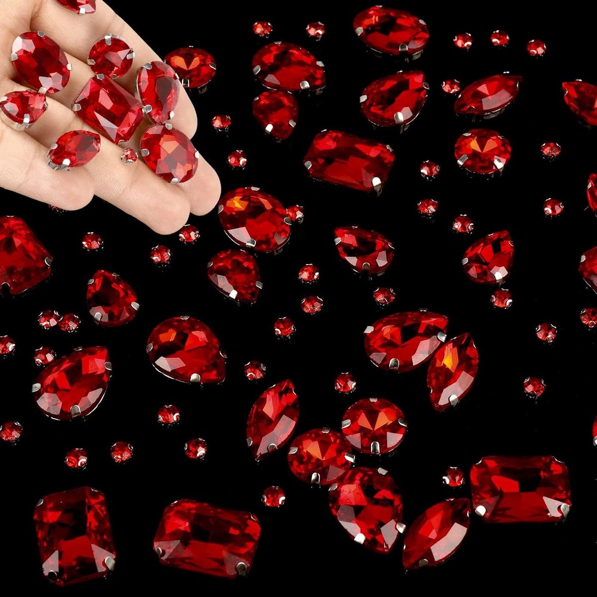 186 stuks strass-steentjes om op te naaien, sierstenen, glazen kristallen, strasssteentjes, kleding, decoratieve diamanten, handgenaaide diamantaccessoires voor doe-het-zelf kleding, bruidsschoenen