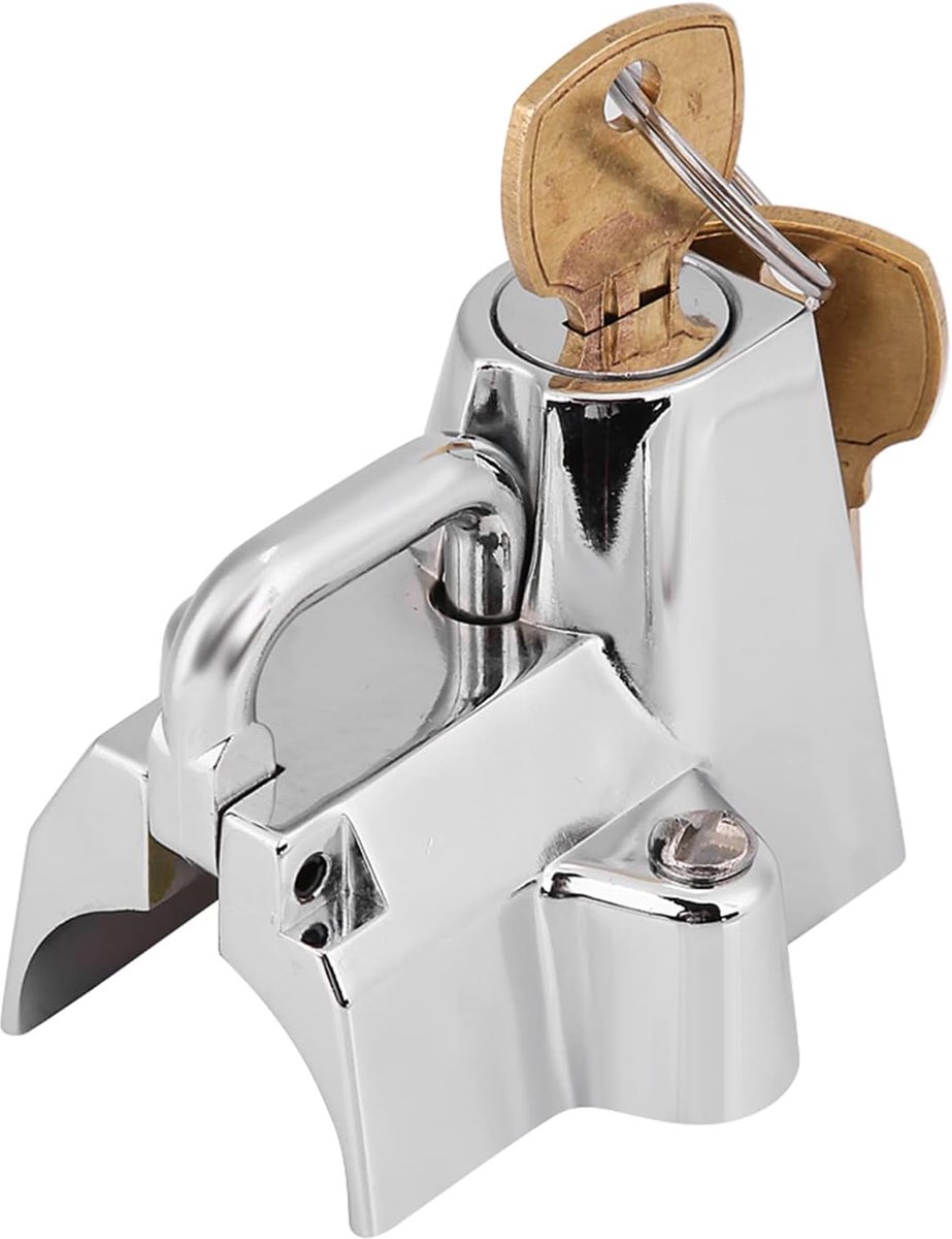 Motorhelm Lock 7/8 inch - Universele Hanger Haak - RVS Chrome - Inclusief 2 Sleutels - SnelShoppen