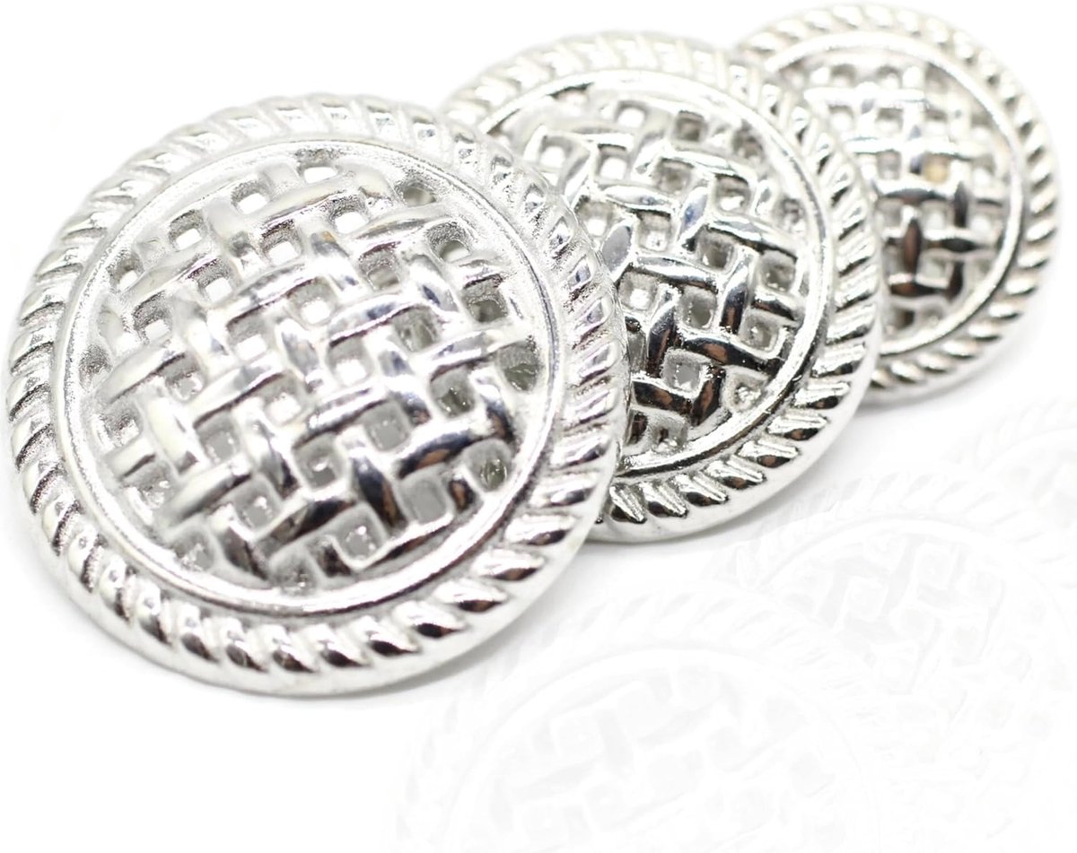 Knopen - 12 stuks - 3 maatopties - luxe geweven metalen schachtknopen voor mannen vrouwen blazer jas uniform overhemd pak en jas naaien ambachtelijke DIY WE5241…
