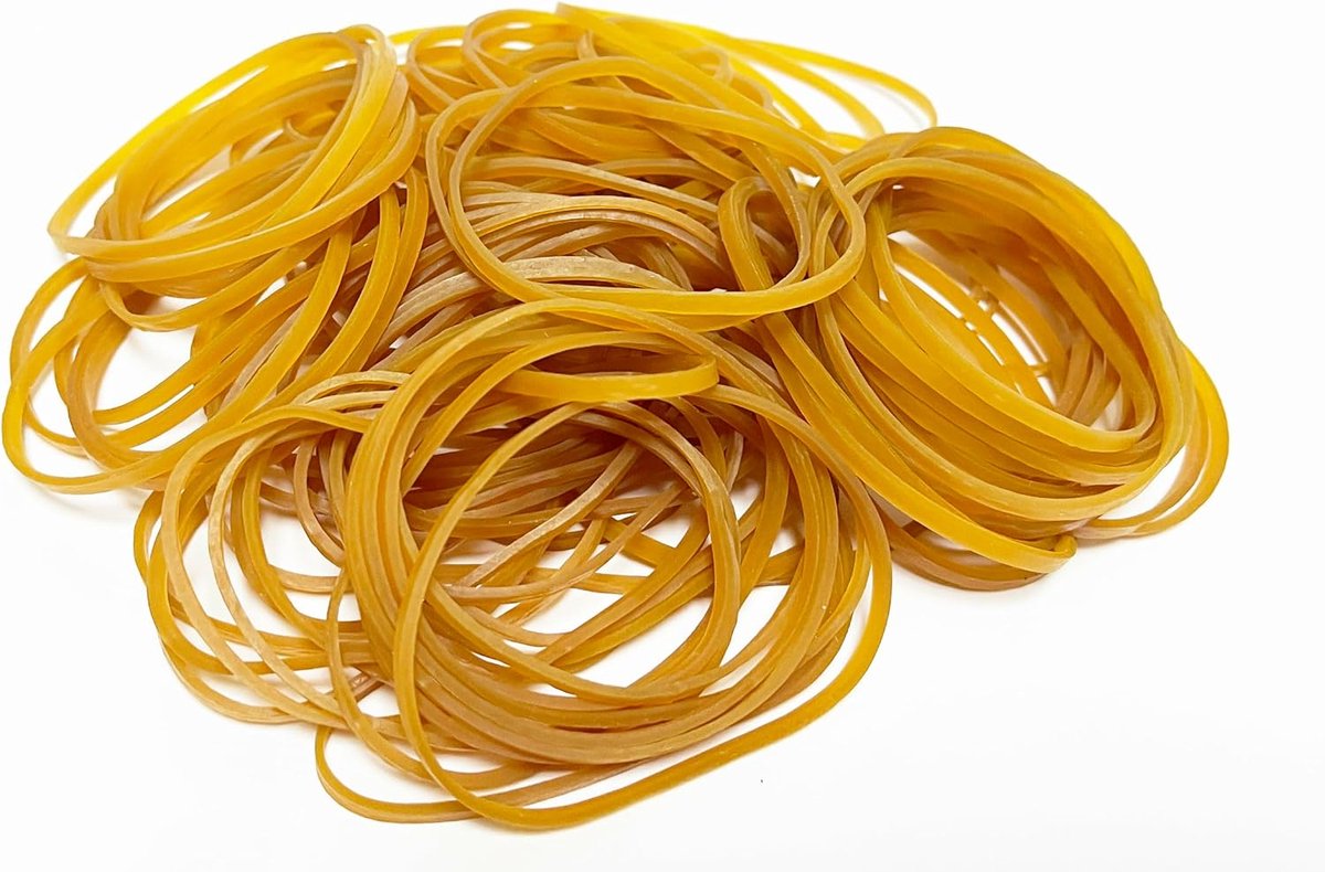 Elastieken 100 stuks elastische elastieken band breed met 1,5 mm dikte donkergeel huishoudrubber voor kantoor, huis, school leveringen