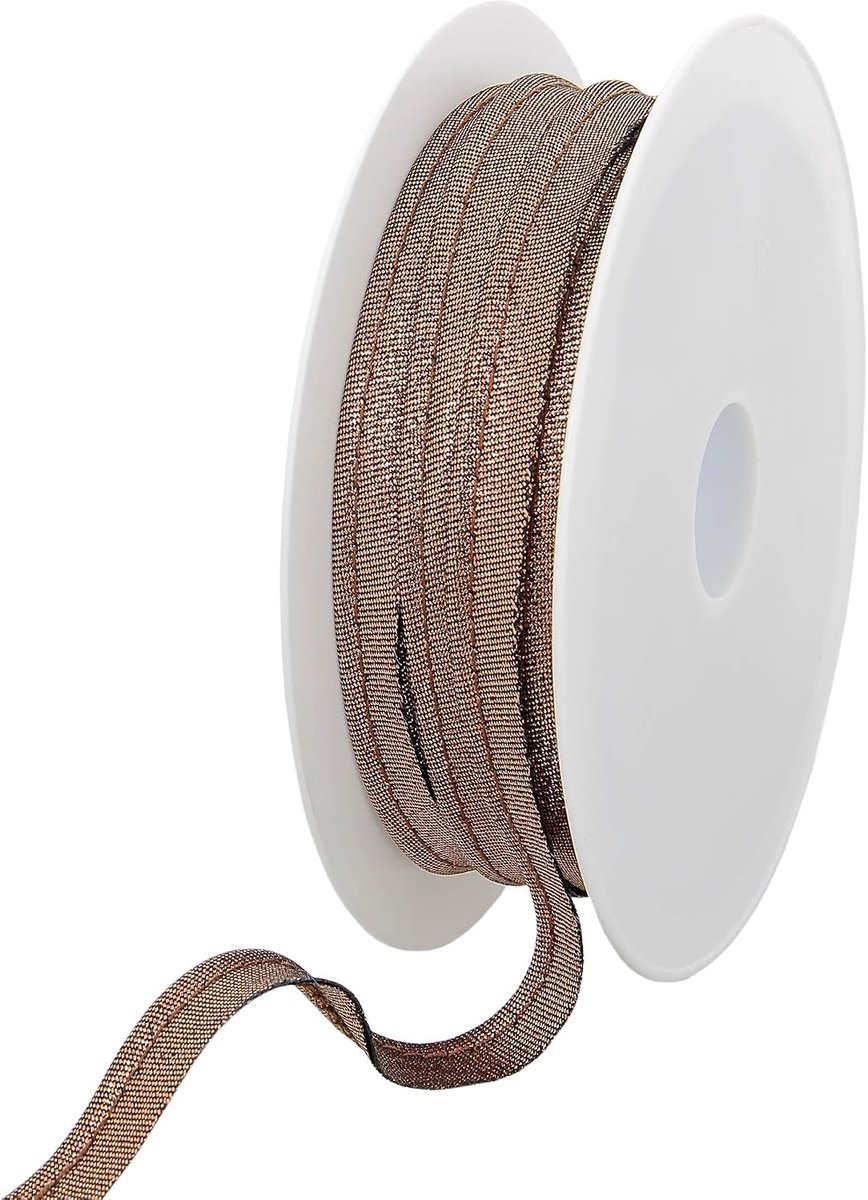 leidingdraad – 10 mm breed, 25 m rol, 80% polyester 20% lurex, randen voor naaien, banners, stoffering, meubels, paspels, kleding, dekens