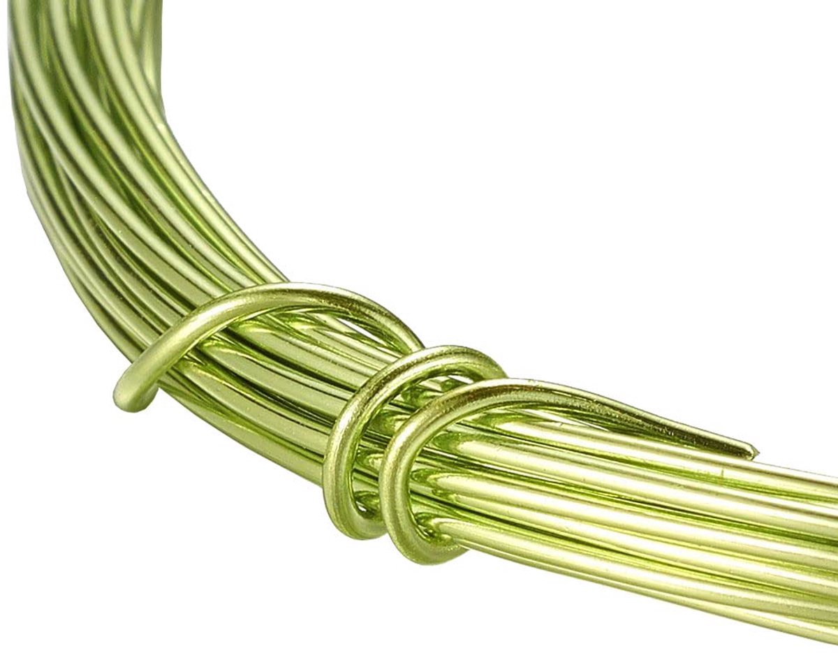 Draad, sierdraad, buigdraad, aluminium draad, knutseldraad, pareldraad, decoratiedraad, lakdraad, bloemendraad, modelleerdraad, 12 m, 1 mm (groen)