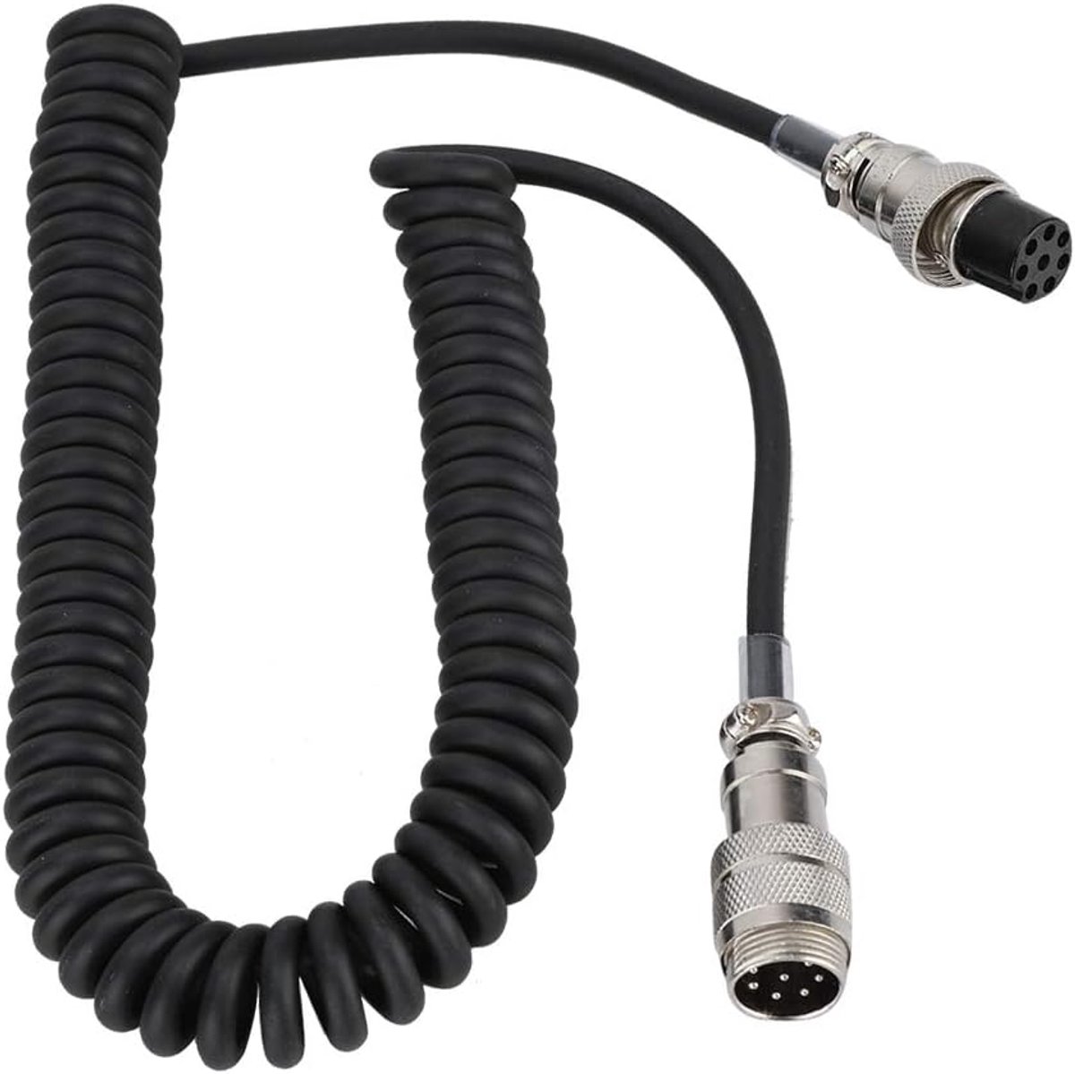 8-pins spiraalverlengkabel voor microfoon, mannelijk naar vrouwelijk, voor radiozendontvanger, rekbare veerdraad, duurzame dikke draad, vliegtuigstekkeradapter voor de me