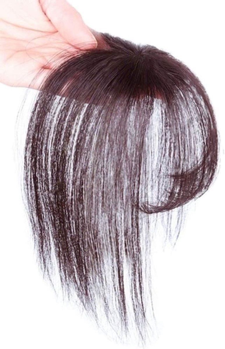 Hair Toppers - 3D Air Bangs Hair Topper Extension Onzichtbare Naadloze Dunne Nette Air Bangs(donker bruin)
