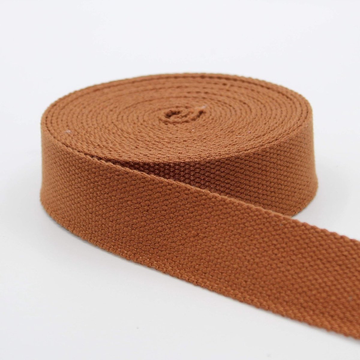5 m zware katoenen riem, dik, bruin (06), 3 cm
