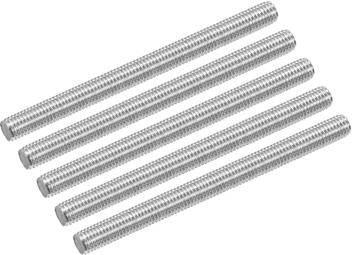10 stuks M6 x 80 mm volledige schroefdraad stang 304 roestvrij staal rechtse schroefdraad staven voor ankerbouten, klemmen, haken en U-bouten, 1 schroefdraadhelling