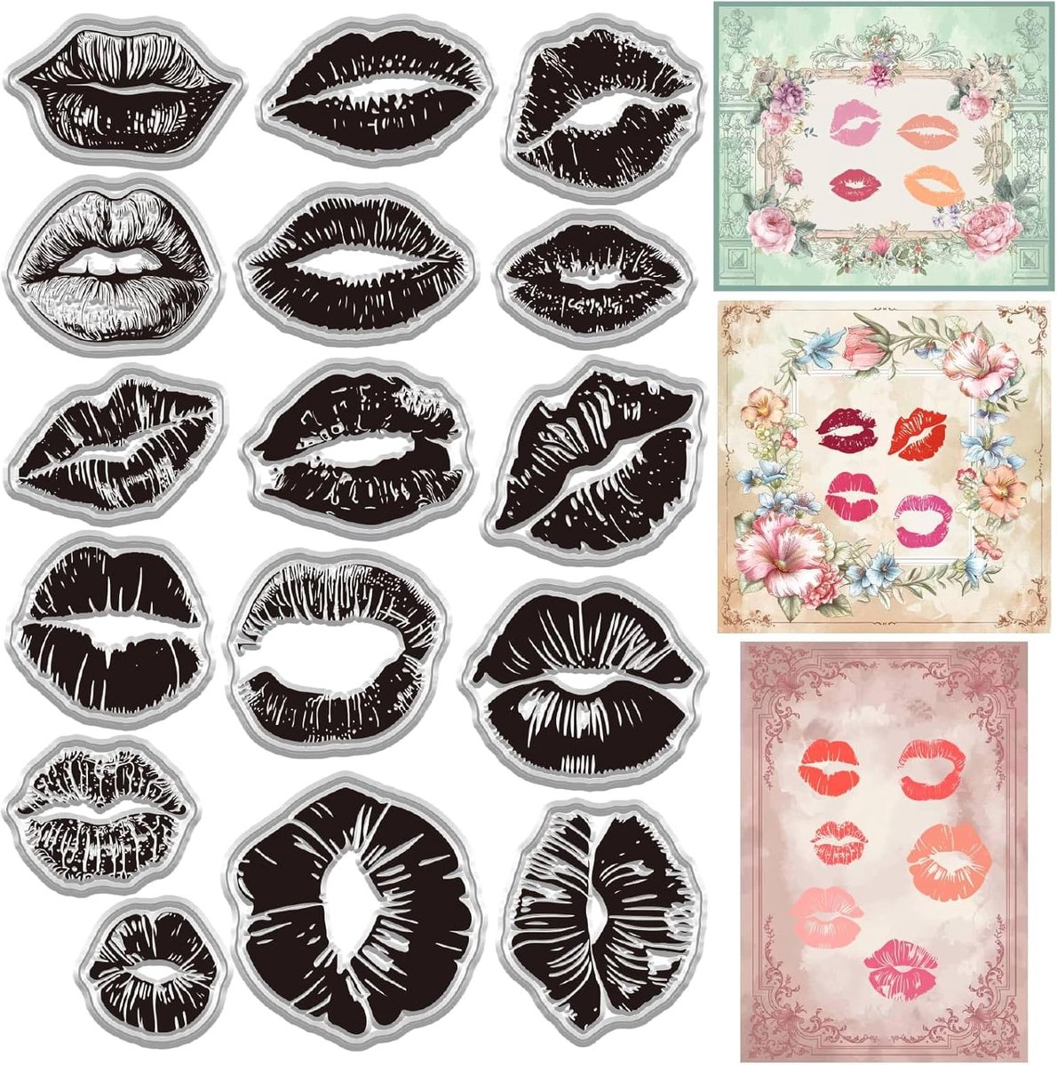 Lip-vormige siliconen stempel Valentijnsdag rubber transparante decoratieve stempel heldere siliconen stempels voor kaart maken herbruikbare stempel geschikt DIY wenskaart