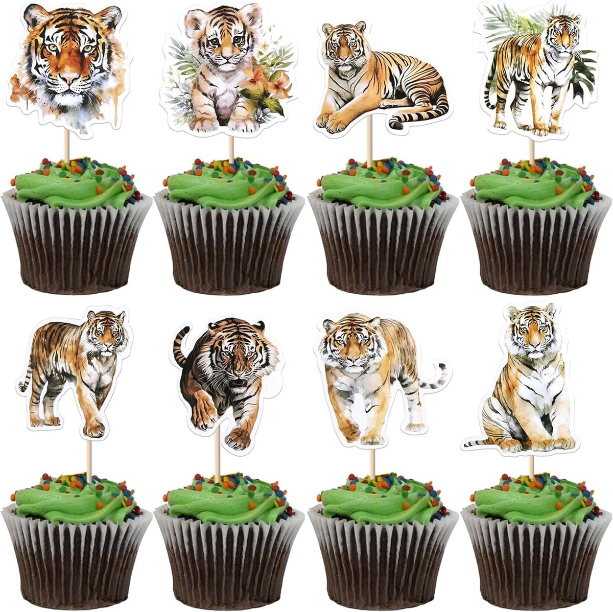 40 stuks taartdecoraties, dieren, bos, taartdecoratie, verjaardag, dieren, bos, taartdecoratie, dieren, jungle voor kinderen, verjaardag, babyshower, junglefeest