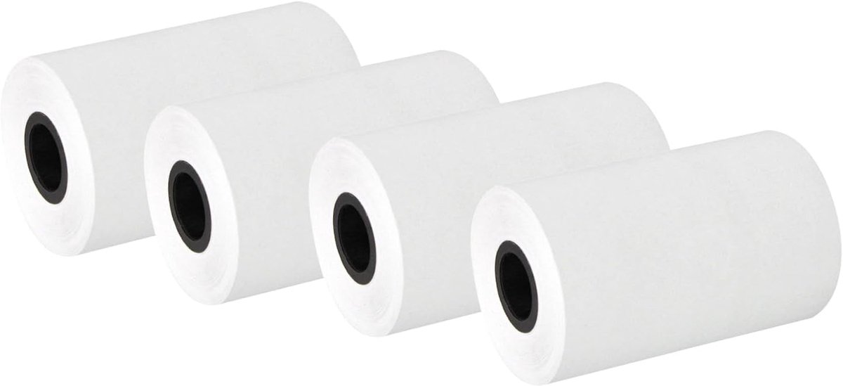 Thermisch Ontvangstpapier, 4 Rollen Thermisch Papier 57x40 Mm, Wit Papierrol voor Kassa, Geschikt voor de Meeste 58 Mm POS Thermische Printer