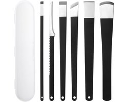 cobee Set van 6 ingegroeide teennagels, roestvrij staal, pedicuremessensets met opbergdoos, eeltverwijderaar, eeltschaaf, voetschraper, pedicuremes, kit voetverzorging, gereedschap voor handen en