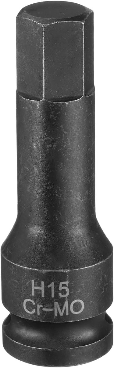15 mm zeskantige slagschroevendraaier-bit-stopcontact H15 1/2 inch CR-MO-staal fosfaat verlengstuk zeskantschroevendraaier socket adapter voor auto-monteur werk reparatie onderhoud