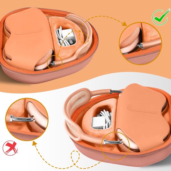 co2CREA case for Max Beschermhoes - Case Solo, schokbestendige EVA-hoes met polsband voor outdoor-reizen, compatibel met Airpods Max 2 van Co2CREA — afbeelding 2