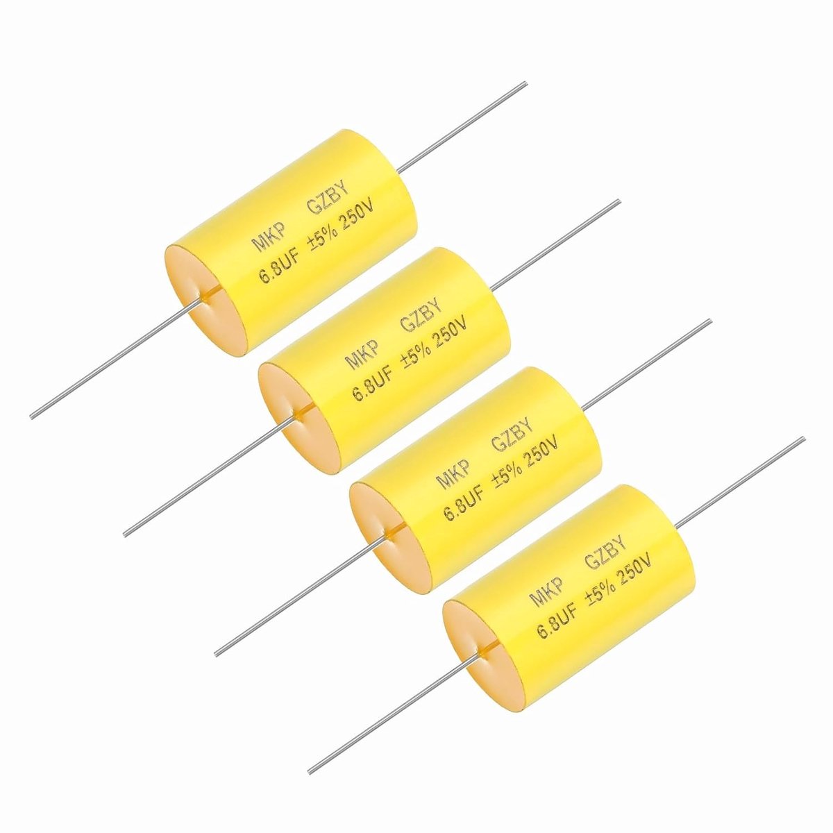 4 stuks 6.8uf frequentieverdeler condensator 250V axiaal audio luidspreker crossover MKP film condensator