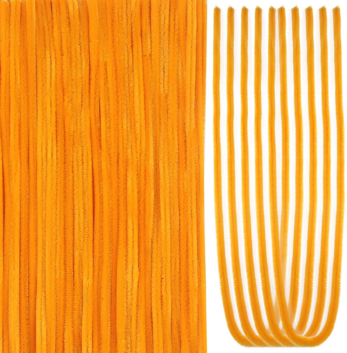 50 stuks pijpenragers, chenillesteeltjes voor handwerk, kleur geel goud, 60 cm, voor kunsthandwerk, huisdecoratie, doe-het-zelf decoratieve kunst