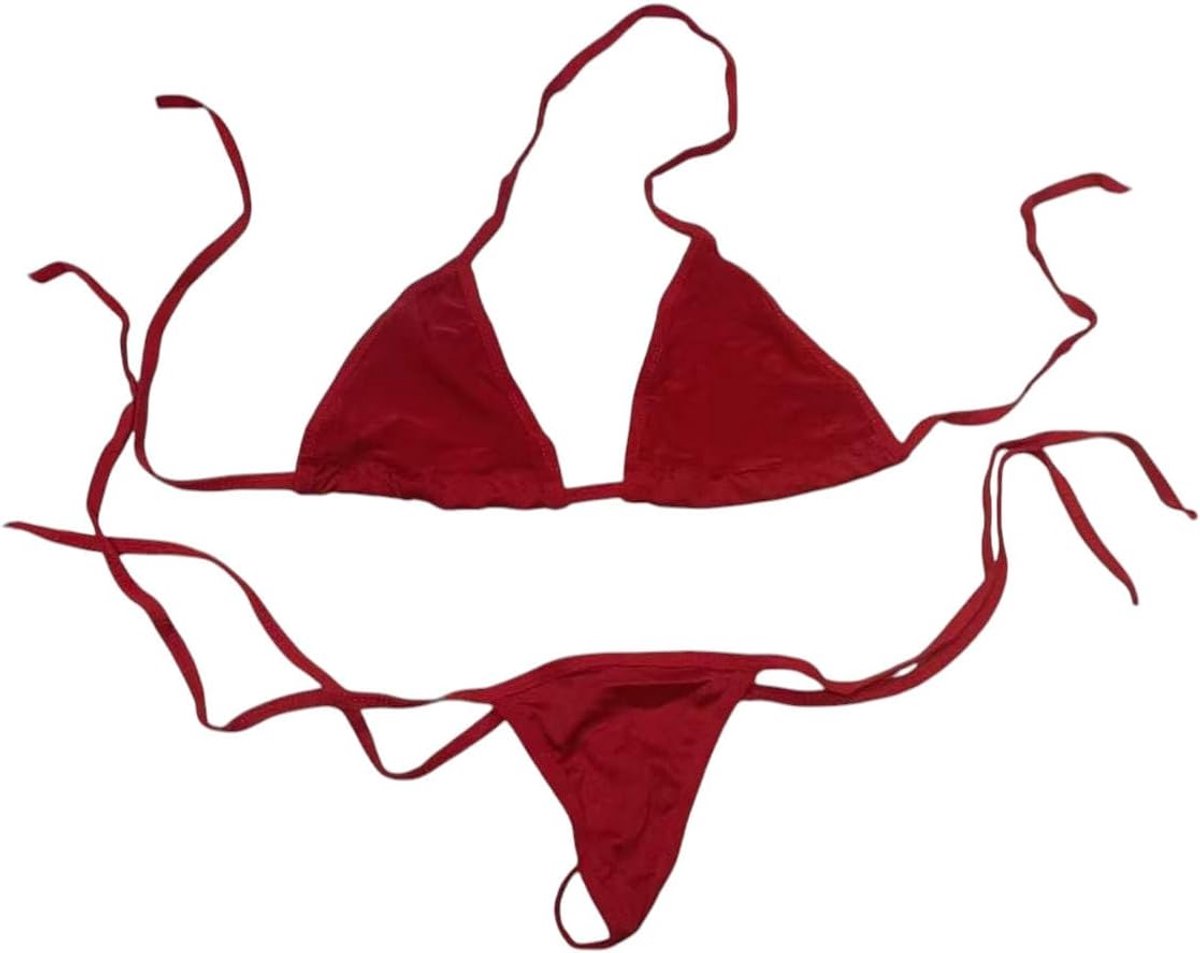 Dames bikini lingerie lingerie, 2-delig 1 set. Rood, rood, One size