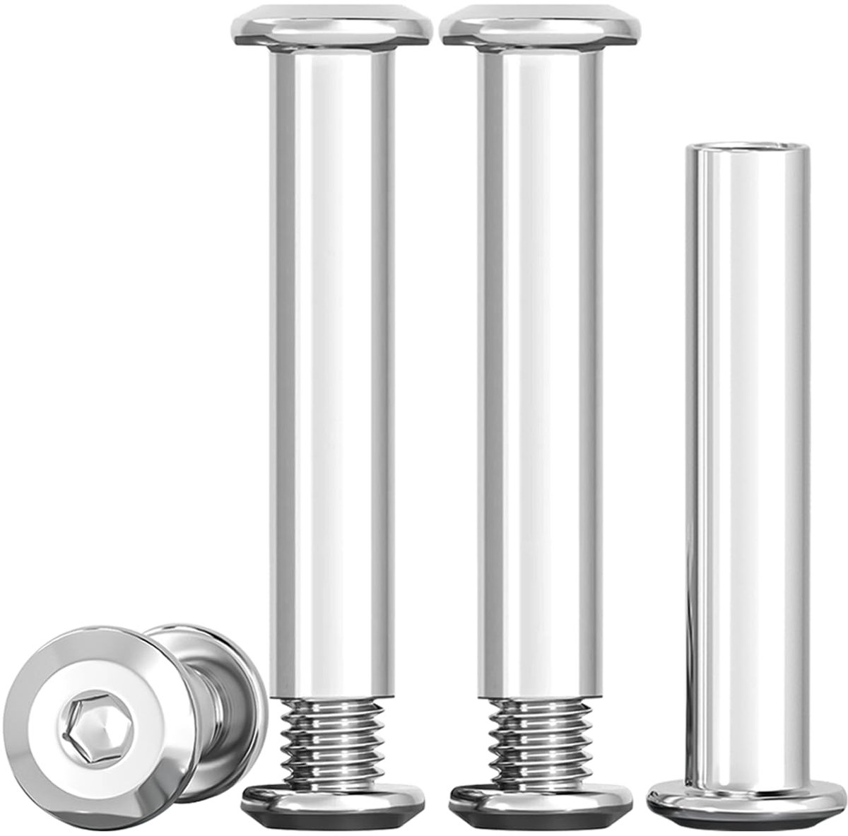 10 stuks verbindingsschroeven M6 roestvrij staal A2 V2A (10 x schroef, 10 x cilindermoer) M6 x 40 mm aansluiting voor meubels, kasten
