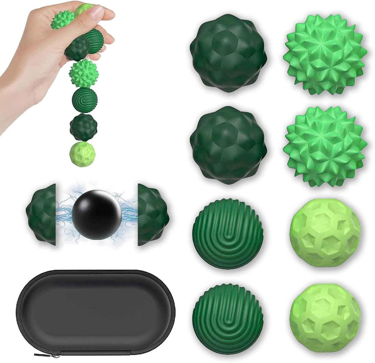 8 stuks magnetisch fidget-speelgoed, magnetische sensorische ballen als sensorisch speelgoed, stressballen met siliconen hoes, perfect tegen stress en onrust (geschikt voor volwassenen of