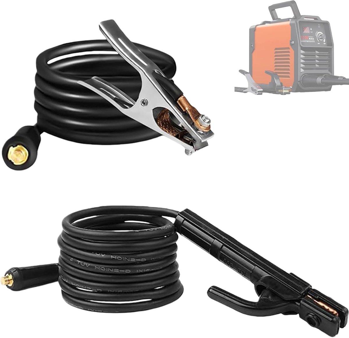 16 mm² 2,8 + 1,2 m laselektrodenhouder met kabel, lasklem met kabel, efficiënt voor laswerkzaamheden voor 160-250 A lasmachine