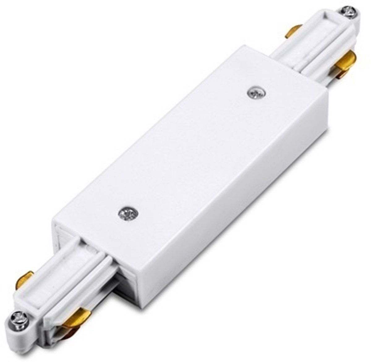 TR0112W lineaire connector voor railverlichting, wit, monofase (1F), met ingebouwde voeding voor 220V