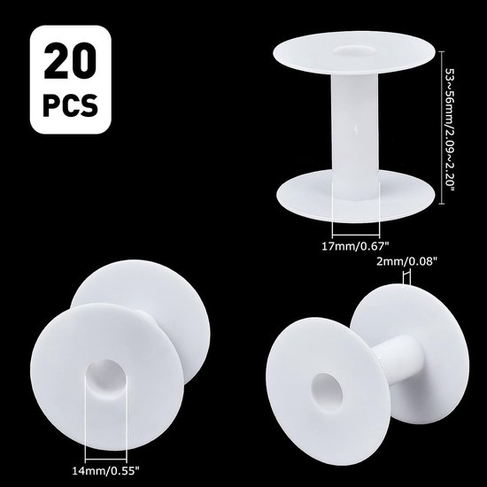Spoelen witte plastic spoelen weven klossen ambachtelijke spoelen voor borduurgaren, koord, garen, lint, knutselen en naaien, 5,6 x 5,8 cm — afbeelding 4