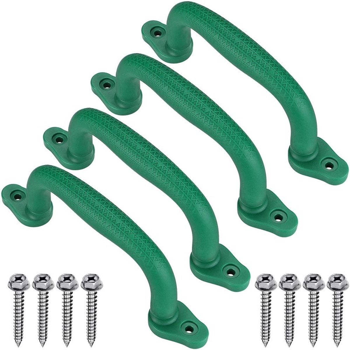 4 stuks Handgreep, 18 cm, robuuste veiligheidsgreep voor buiten/binnen, schommelklimframe, speelhuis, apenstangen en boomhuisaccessoires, groen