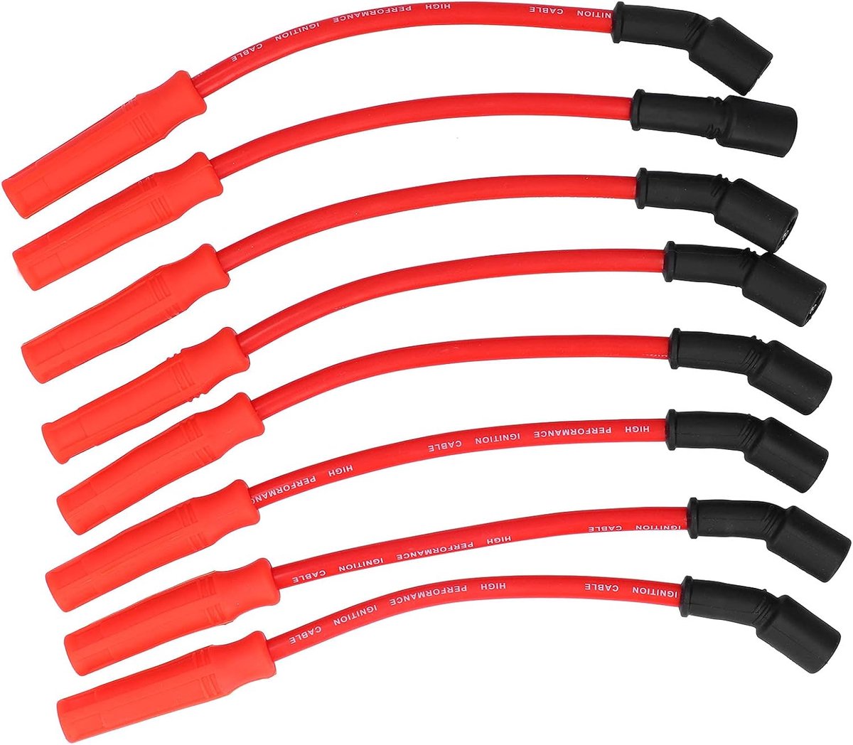 8 stuks 0,4 inch bougiekabels Ultra-lage weerstand Compatibel met Silverado/Tahoe 4.8 5.3 6.0 Vortec-motoren