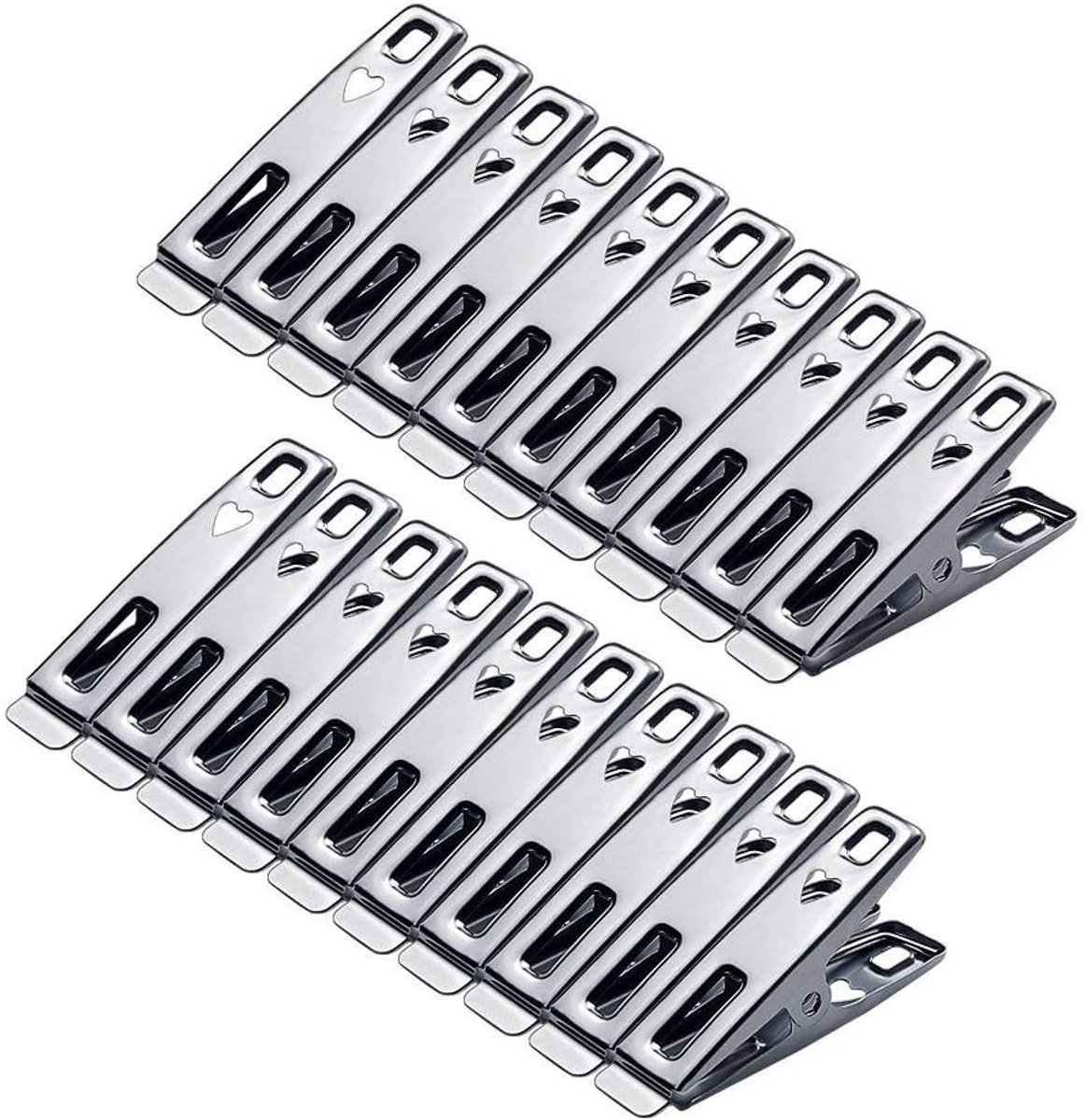 Wasknijpers, roestvrijstalen wasknijpers, 80 stuks, multifunctionele metalen haringen voor kleding, sokken, papiervijlen, snacks, zegel