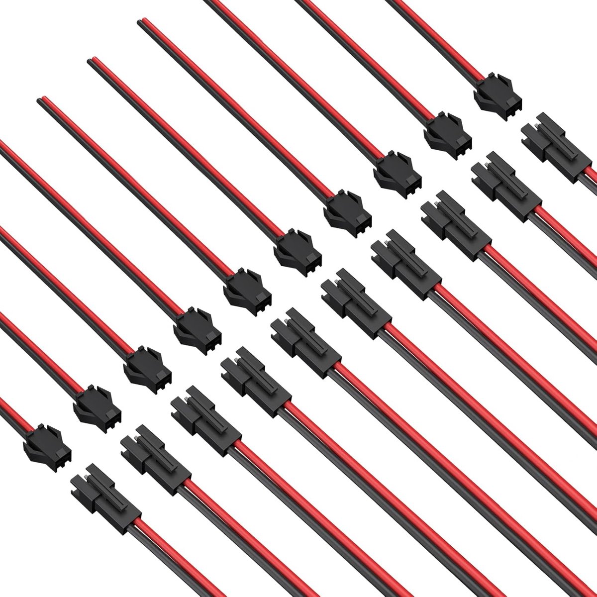JST SM 2 Pin LED Connector 20 Paar Vrouwelijk en Mannelijk JST Connectoren voor 5050 3528 5630 FCOB 3014 Single Color LED Strip met 15cm Kabel