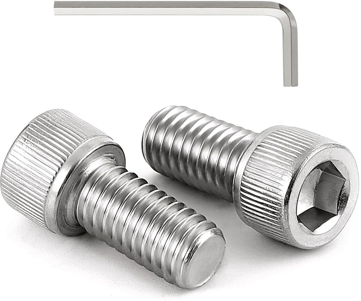 50 stuks M5 x 10 schroeven, cilinderkopschroeven, cilinderkopschroeven met binnenzeskant, platte kopschroeven, roestvrij staal A2 V2A, volledige schroefdraad, binnenzeskantschroeven met sleutel