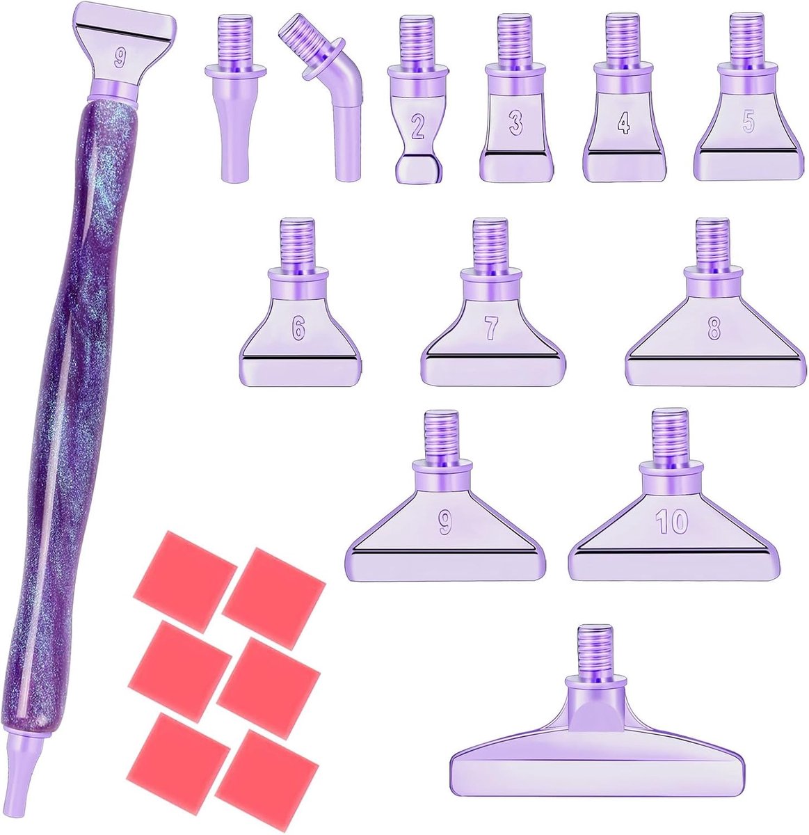 papasgix 20 stuks DIAMANT Art Painting Pennensets, Diamant Metalen Boor Pen Tips met Multi Vervanging Pen Koppen, 5D DIAMANT Art Accessoires Gereedschap voor DIY Craft Kristal Boor Kralen (20 Stks