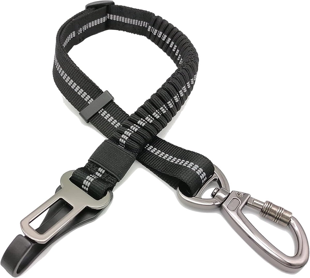 - Veiligheidsgordel Honden, Hondengordel met Verbeterde Karabijnhaak, 2-in-1 Hondenautogordel voor op Reis, Verstelbaar Autotuigjes voor Honden met Anti-schokbuffer