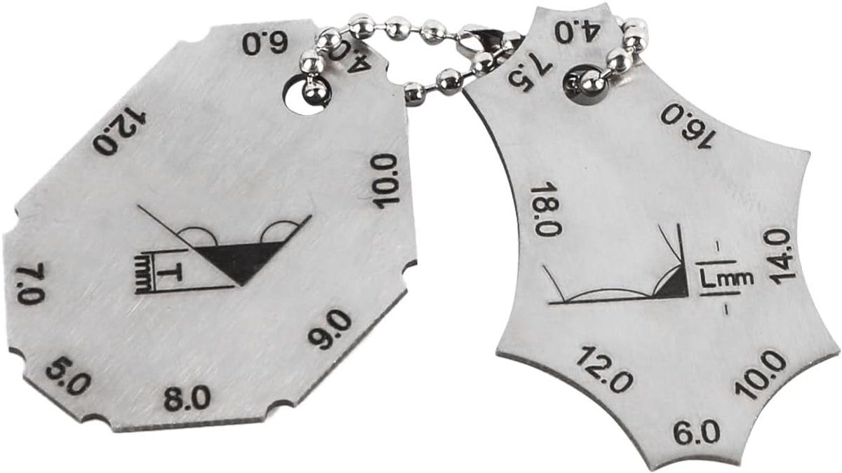 hoeklasmeters Lasmeter Hoeklas T-stuk Lasdiepte Beenlengtemeter Liniaal Tweedelige meter Lasgereedschap Zilver