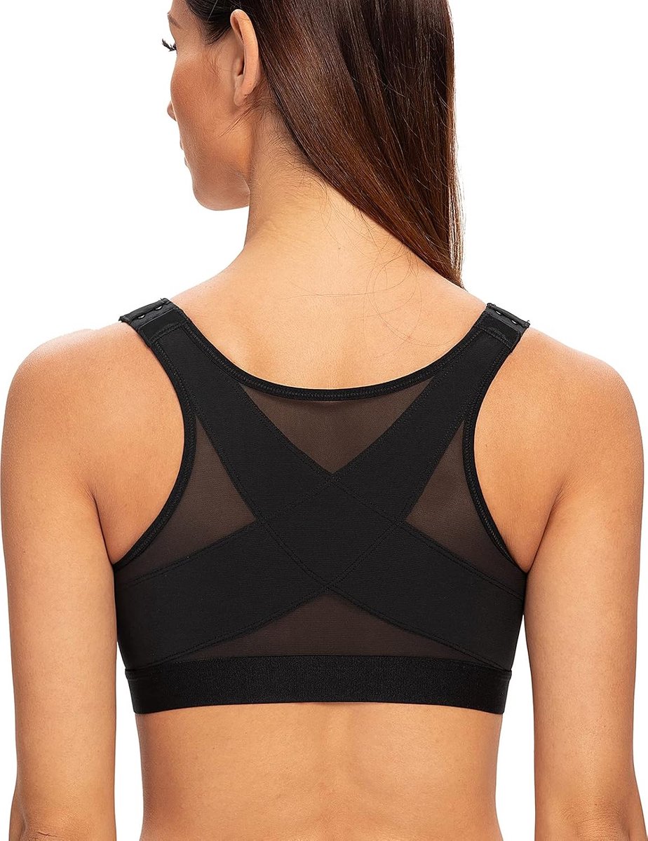 Vrouwen Volledige Dekking Front Bevestiging Draadloze Comfort Niet Gewatteerde Houding BH