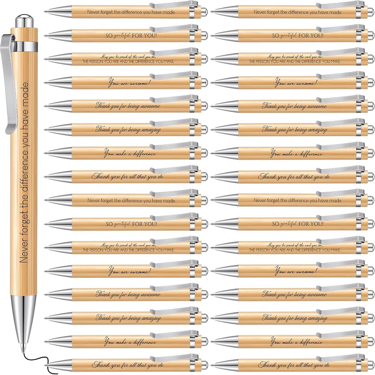 32 Stuks Dank U Geschenken Voor Collega's Inspirerende Pennen Motiverende Citaten Pennen Bulk Bamboe Balpen Waardering Geschenken Voor Collega's Leraar Stuff Werknemer