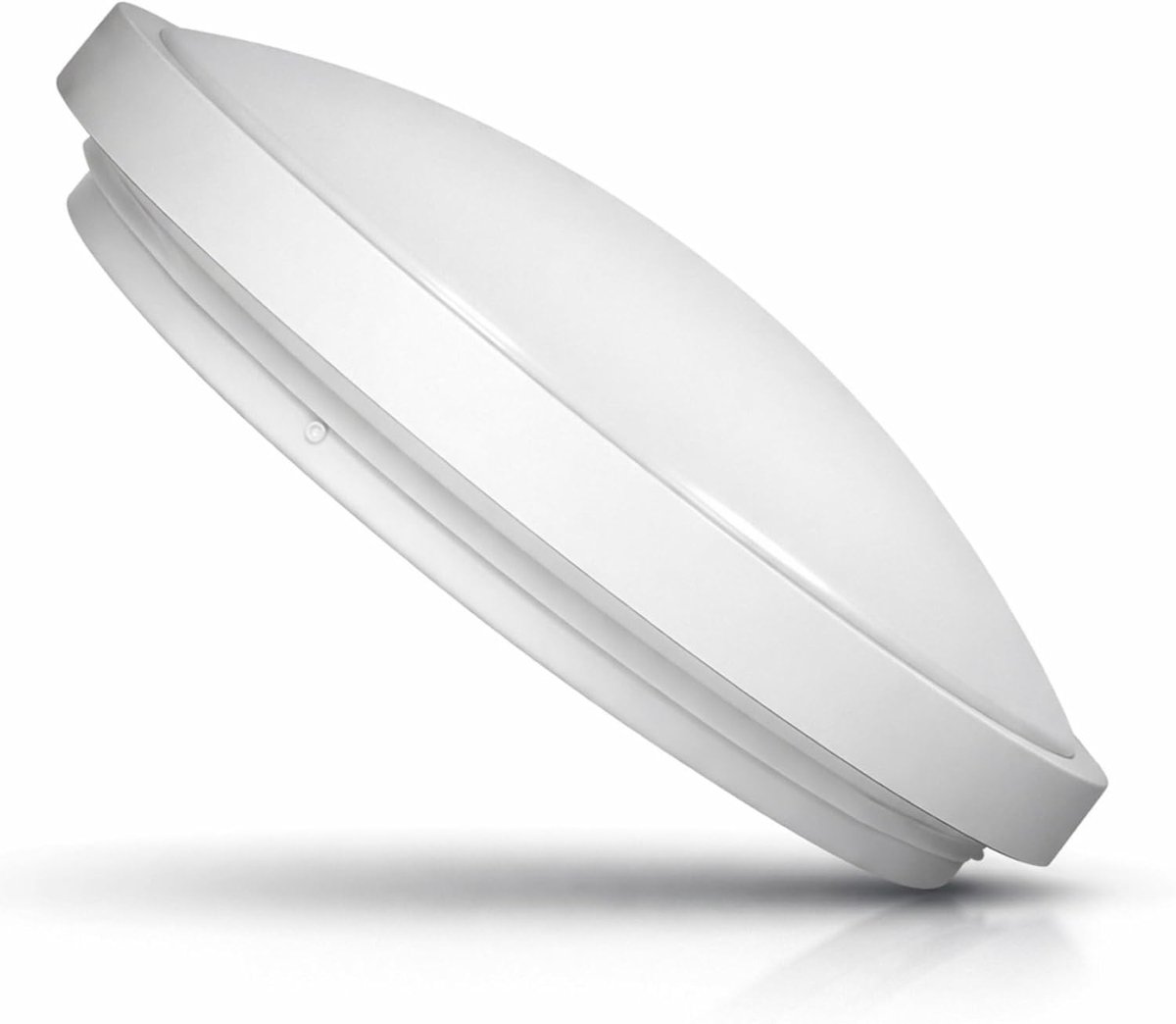 Plafondlamp wandlamp IP54, RF-bewegingsmelder, 2 x E27, metalen frame, wit