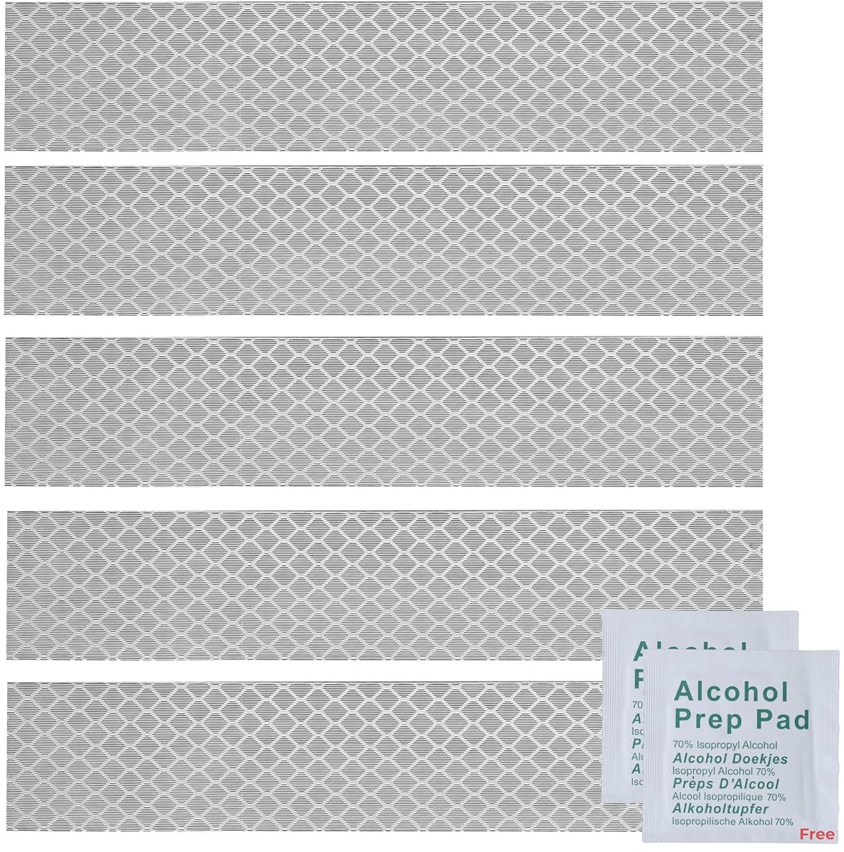 Gemaakt met Diamond Grade 4090 Reflecterende stickers waarschuwingsstickers reflectorfolie veiligheidswaarschuwing waterdicht reflecterende folie auto (White/Silver 5 Pieces 30mmX150mm)