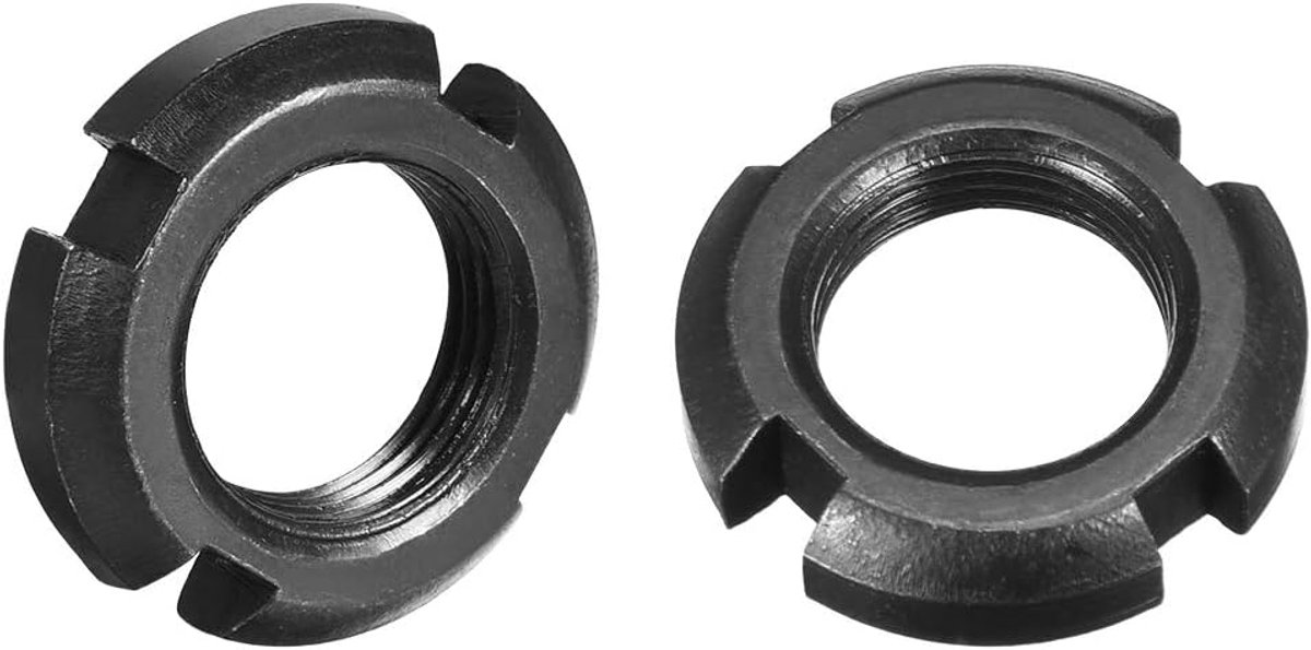 sourcing map 2 stuks M14 x 1,5 mm bevestigen vier groeven uitgesneden ronde moer M20x1.5mm