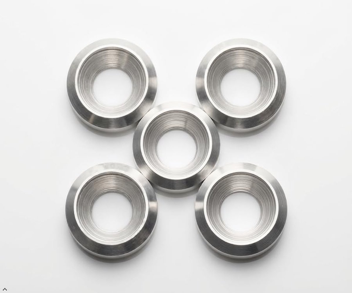 Aluminium verzonken Cup Wasmachines M6 16mm dia - CNC GEDRAaid massief metaal 5pcs