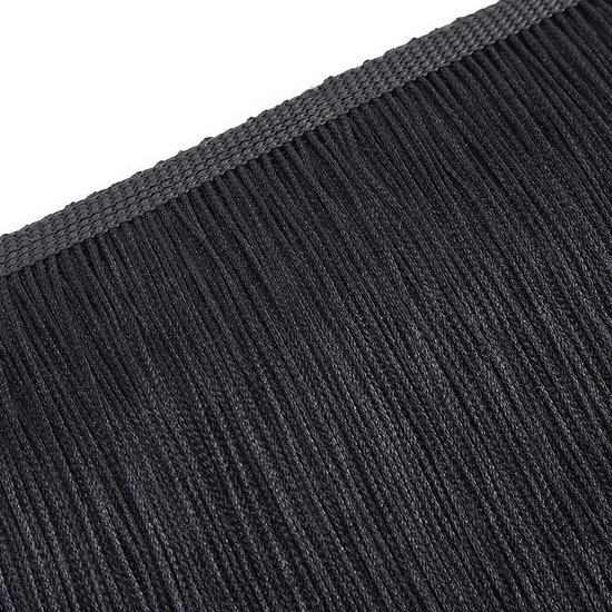 6 cm franje trim voor naaien, 9,1 m polyester zwart kwastje trim franje kettingtrim lint voor Latijns-Amerikaanse dansjurken, kleding, knutselen, DIY-kleding, lamp- en kussendecoraties — afbeelding 3