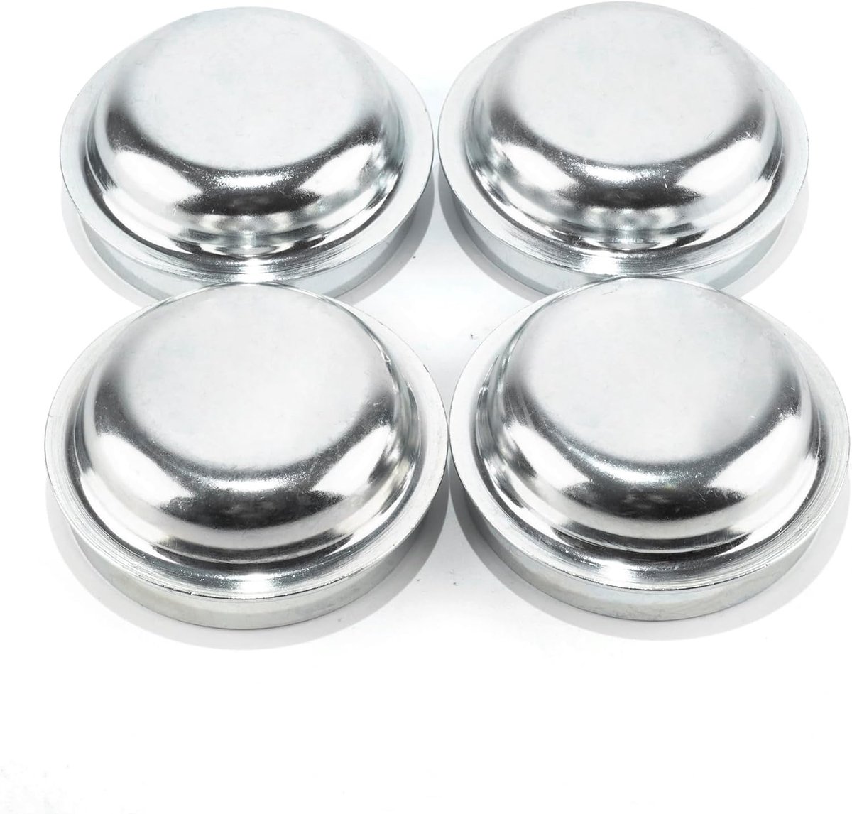 Set van 4 stofkappen voor aanhangers, OD 50 mm ID, 43,5 mm, naafdoppen, hoog, 32 mm (chroom zilver)