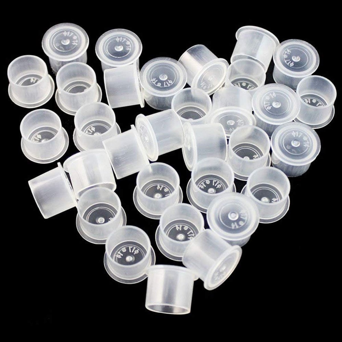 Cups - SOTICA 300PCS # 17 Grote plastic tattoo-inktcups Microblading make-up Tattoo pigmentinktcaps met basiswit voor tattoo-inkt